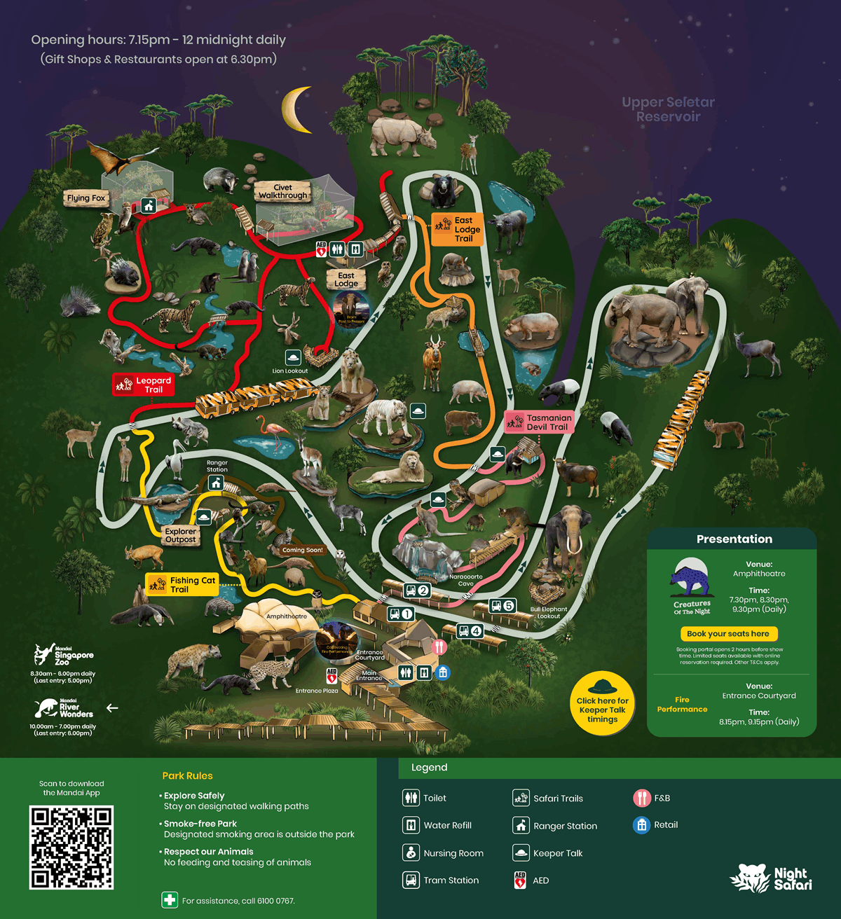 Night Safari Park Map